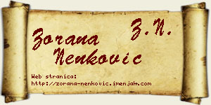 Zorana Nenković vizit kartica
